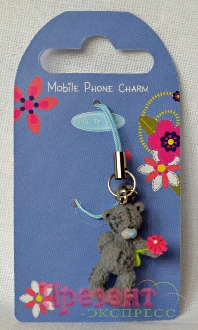 Брелок ME TO YOU пластик для моб. телефона - мишка c цветком  (G01Q4901)